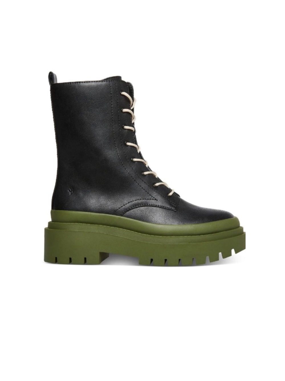 Cool Planet by Steve Madden Mosss Lace-Up Combat Boots Platform Green Black